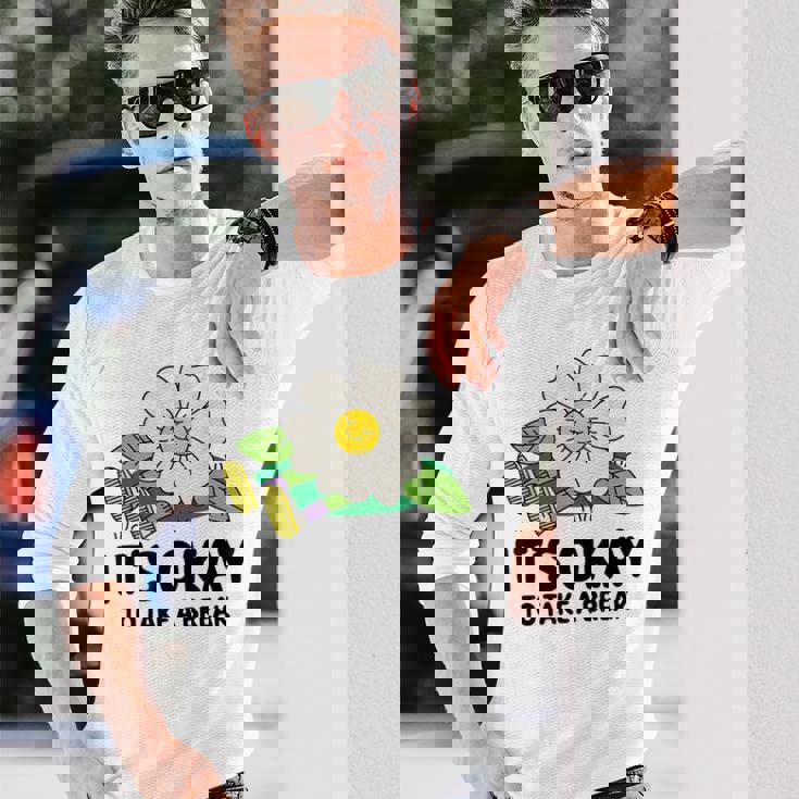 休憩しても大丈夫 長袖Tシャツ 彼への贈り物