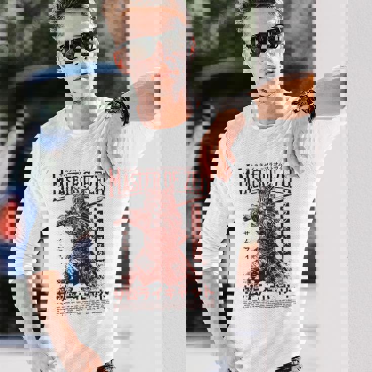 侍 猫戦士 浮世 オタク ストリートウェア 猫 サムライ 長袖Tシャツ 彼への贈り物