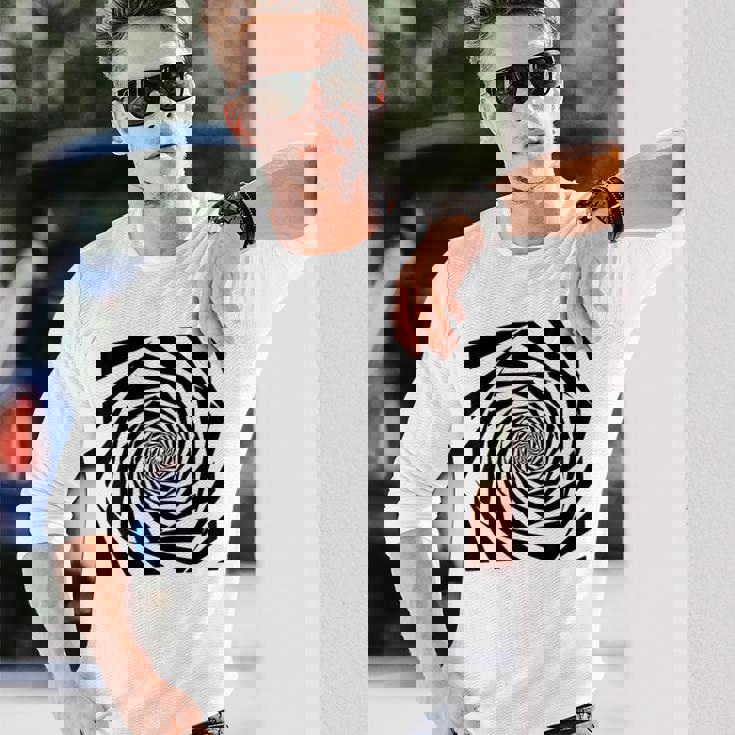 催眠術師 ヒプノシス グラフィック 目の錯覚 トリッピー スパイラル 幾何学模様 長袖Tシャツ 彼への贈り物