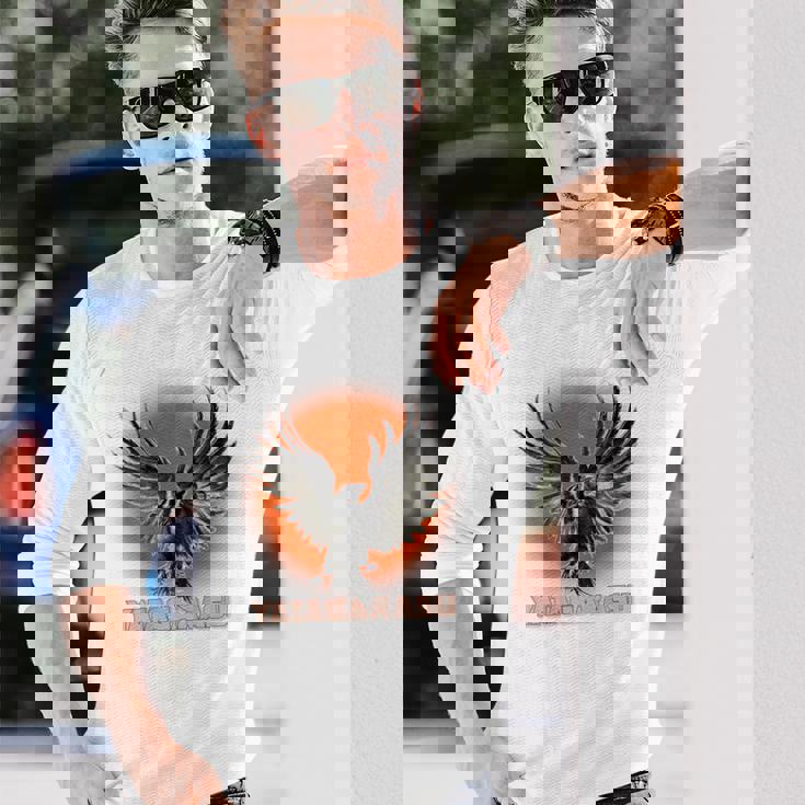 八咫烏 日本神話 霊鳥 化身 太陽 長袖Tシャツ 彼への贈り物