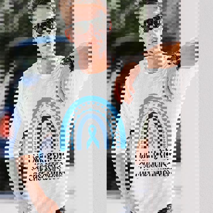 前立腺がん啓発 ライトブルー アーチ 長袖Tシャツ 彼への贈り物