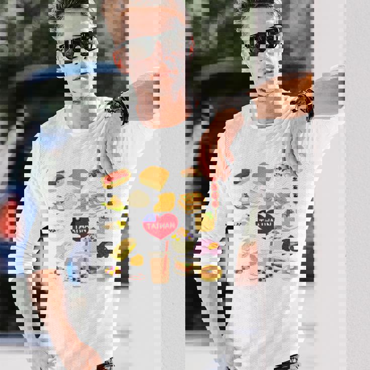 台湾の味 グルメ 国旗 ローカルフード 長袖tシャツ 長袖Tシャツ 彼への贈り物