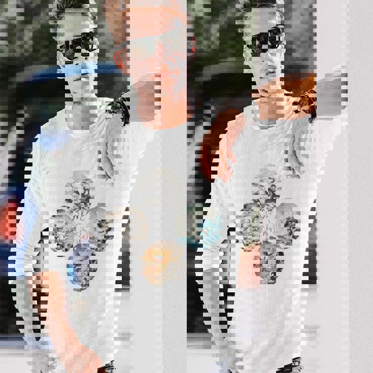 四神 青龍 白虎 朱雀 玄武 四象 東西南北 バックプリント 長袖Tシャツ 彼への贈り物