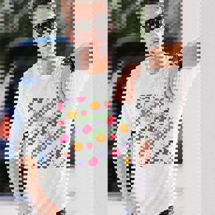 夏の雰囲気、フルーツ好き、夏のフルーツ、シトラスディライト 長袖tシャツ 長袖Tシャツ 彼への贈り物