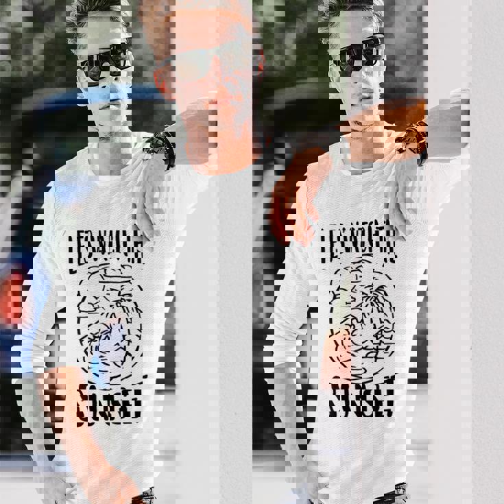 夕日を眺めてみよう 長袖Tシャツ 彼への贈り物