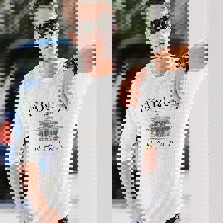 奈良、東大寺、世界遺産、仏教寺院、日本 長袖Tシャツ 彼への贈り物