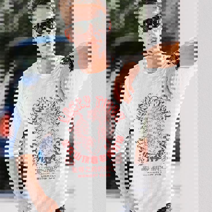 寅年 中華 テイクアウト 料理 アジアン タトゥー レトロ ラーメン 長袖Tシャツ 彼への贈り物