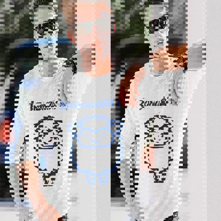 小さな羊 かわいいシンプルなミニマリストの動物 羊 長袖Tシャツ 彼への贈り物