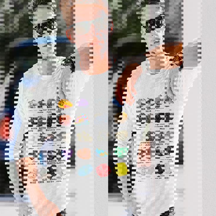 岩石・鉱物の種類 宝石学・地質学 教育 長袖Tシャツ 彼への贈り物