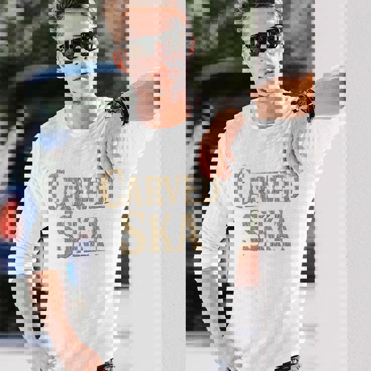 彫刻スカ 長袖tシャツ 長袖Tシャツ 彼への贈り物