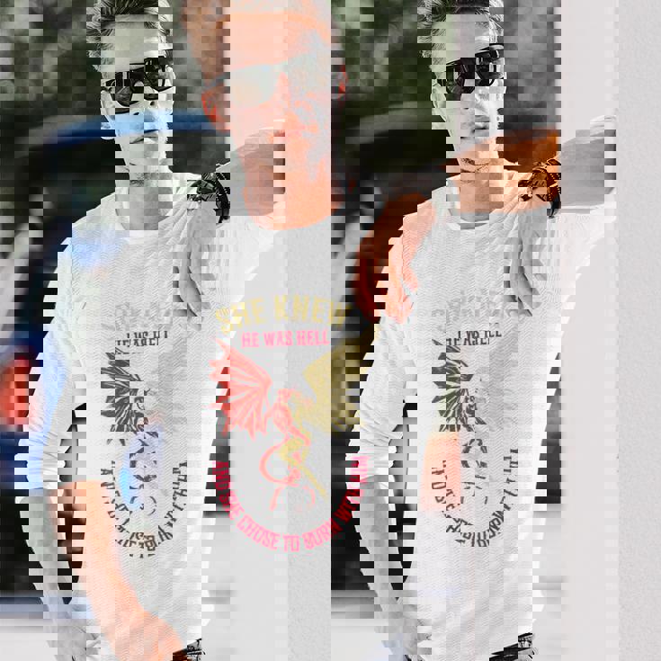 悪魔と天使のパートナー カップルコスチューム バレンタインデー バックプリント 長袖Tシャツ 彼への贈り物