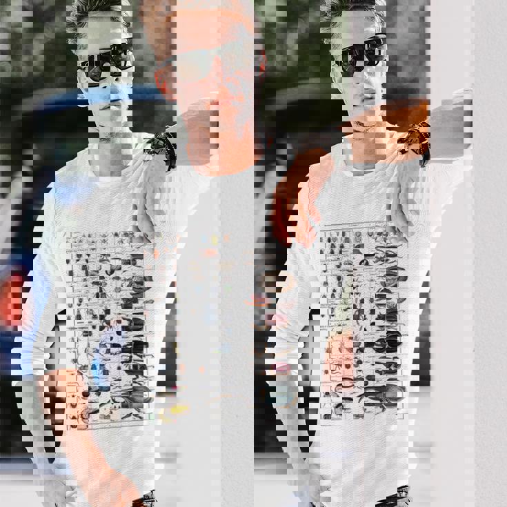 昆虫コレクション 種 虫 ビンテージ チャート 昆虫学 長袖Tシャツ 彼への贈り物