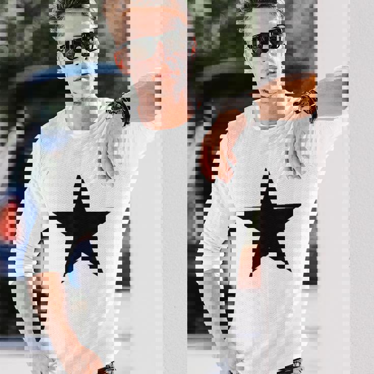 星 星柄 星型 メンズ ロゴ マーク スター ロック かっこいい おしゃれ 大きいサイズ 春夏 ステラ 長袖Tシャツ 彼への贈り物