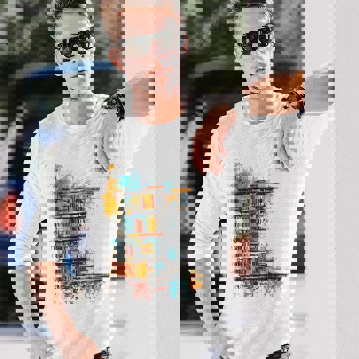 本 抽象的 グラフィック デッサン イラスト 絵画 本 長袖Tシャツ 彼への贈り物