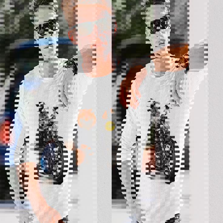 柴犬 いばけん 犬 バイク バイカー 長袖Tシャツ 彼への贈り物