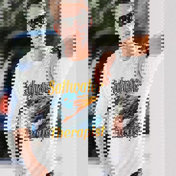 海水療法士ジェットスキー愛好家 長袖Tシャツ 彼への贈り物