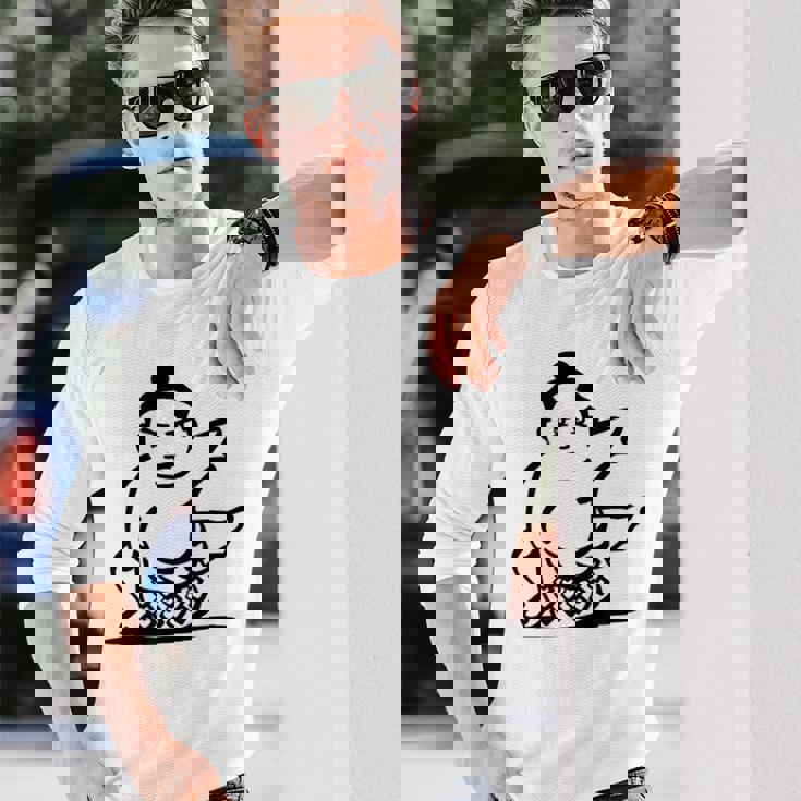 漫画 相撲 レスラー 長袖Tシャツ 彼への贈り物