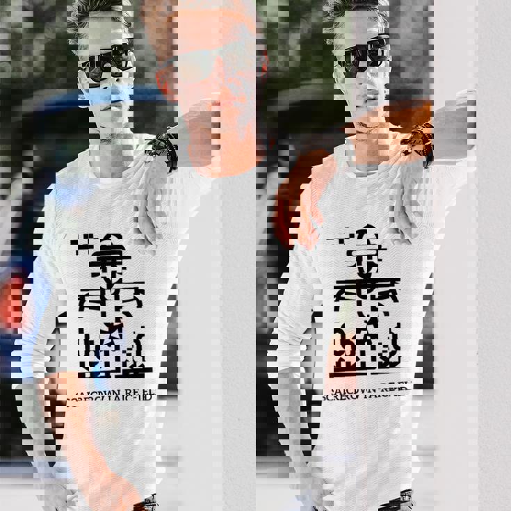 田んぼのかかし 長袖Tシャツ 彼への贈り物