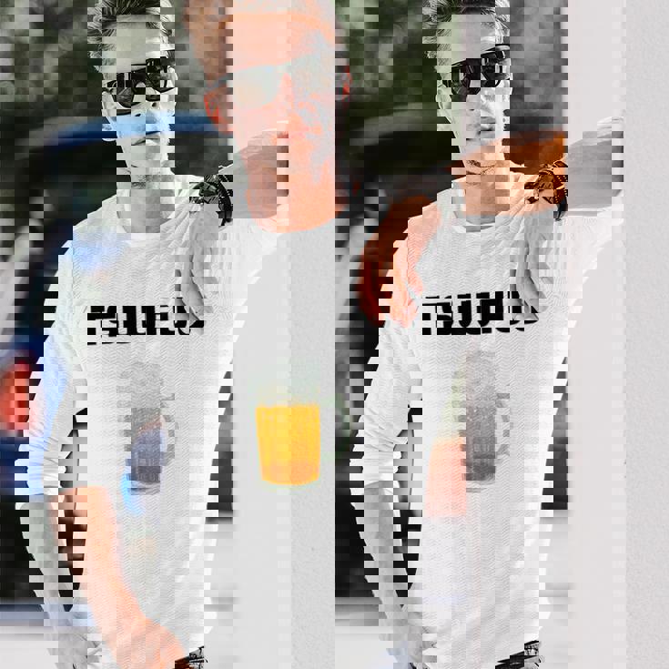 痛風 ビール 自虐 デブ ウケる ギフト ロゴ 面白 ジョーク おもしろ ネタ オリジナル 白 長袖Tシャツ 彼への贈り物