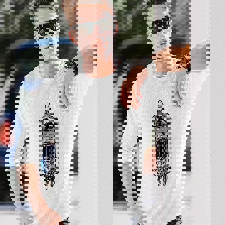 真空管デザイン・ヴィンテージ・アナログ・バルブ・アンプ、ギター 長袖Tシャツ 彼への贈り物