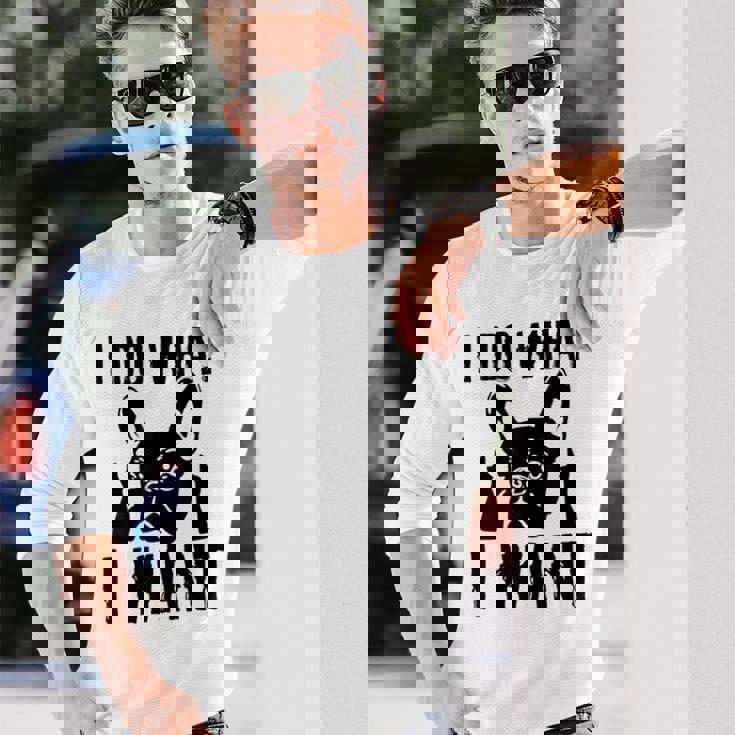 私がしたいことをする フレンチブルドッグ フレンチドッグ 犬 飼い主 犬 ギフト 長袖Tシャツ 彼への贈り物