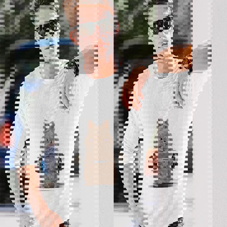 筋トレ ジム やる気がないなら家に帰れ ネザーランドドワーフ ウサギ ベージュ 長袖Tシャツ 彼への贈り物