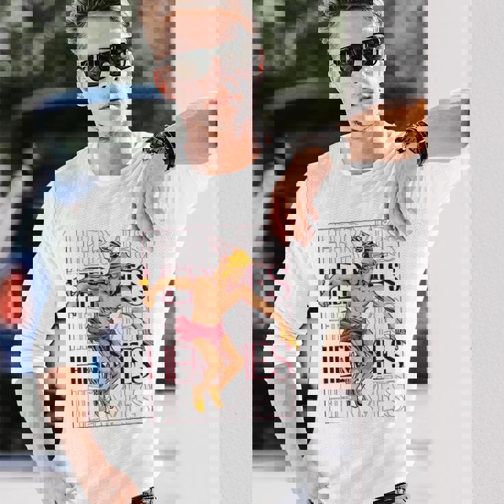 翼を持つ空飛ぶメッセンジャー エルメス 長袖Tシャツ 彼への贈り物