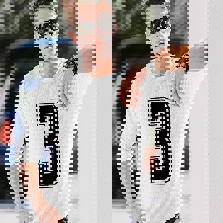 背番号 3 チーム短大スポーツ背番号付きユニフォーム 長袖Tシャツ 彼への贈り物