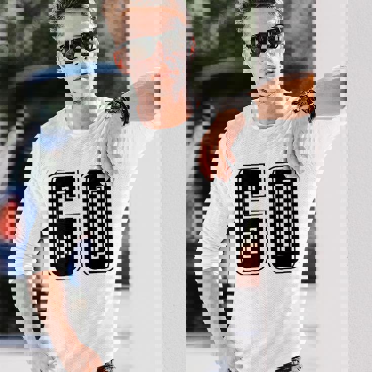 背番号 60 チーム短大スポーツ背番号付きユニフォーム 長袖Tシャツ 彼への贈り物