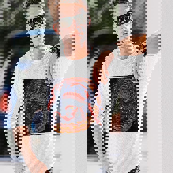 葛飾北斎作 鳳凰 長袖tシャツ 長袖Tシャツ 彼への贈り物