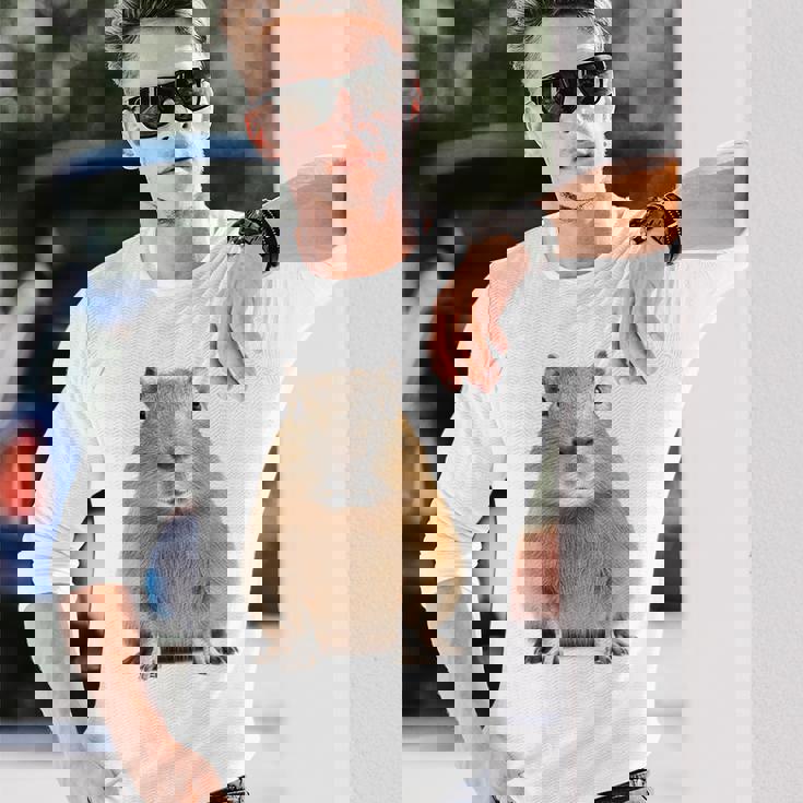 豚 ペット げっ歯類 動物愛好家 ギフト 長袖Tシャツ 彼への贈り物