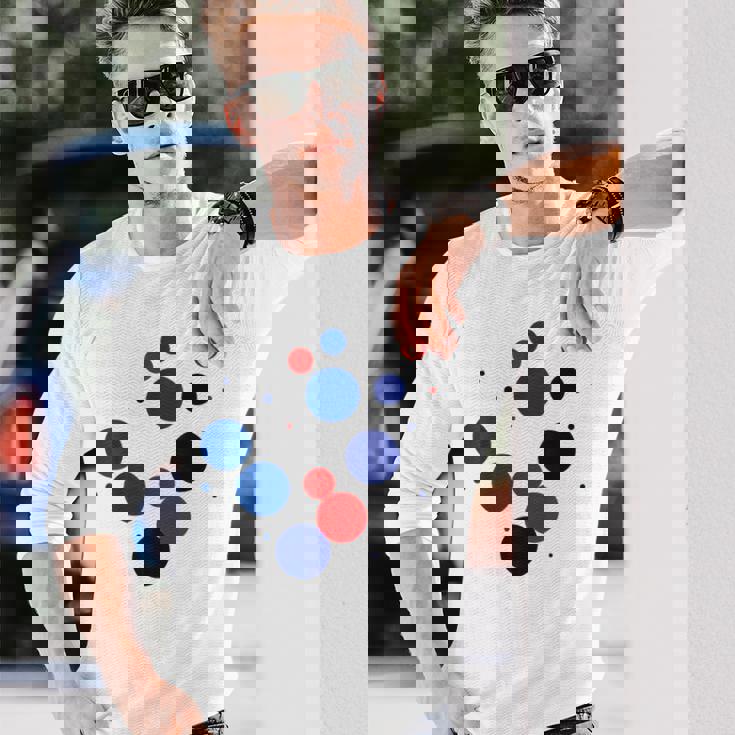 赤 青 ドット イベント 家族 お揃い 長袖Tシャツ 彼への贈り物