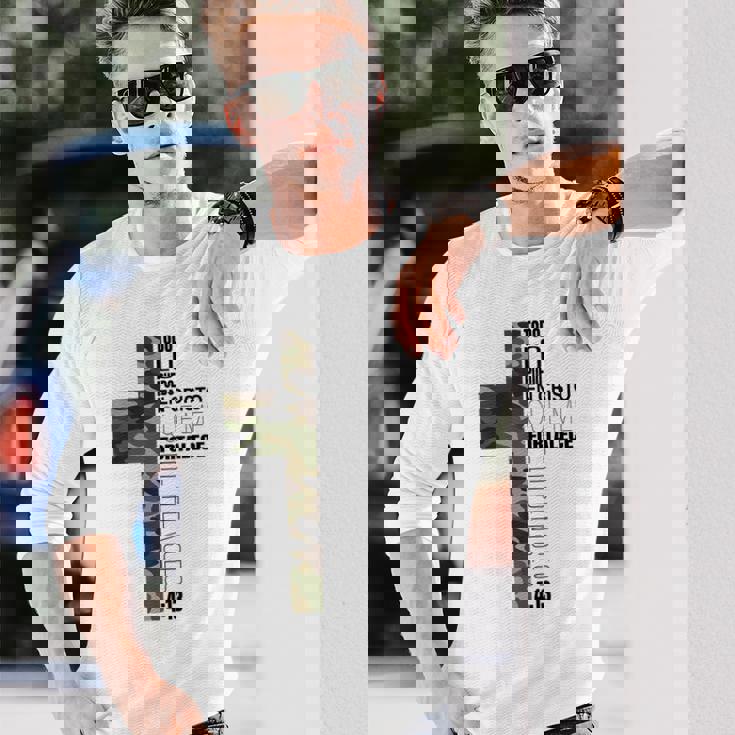 迷彩 スペイン語 聖書 一節 クリスティアーノerso 長袖Tシャツ 彼への贈り物