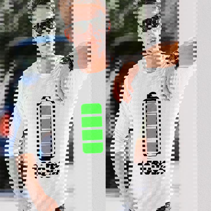 電池 100 フルバッテリー 長袖Tシャツ 彼への贈り物