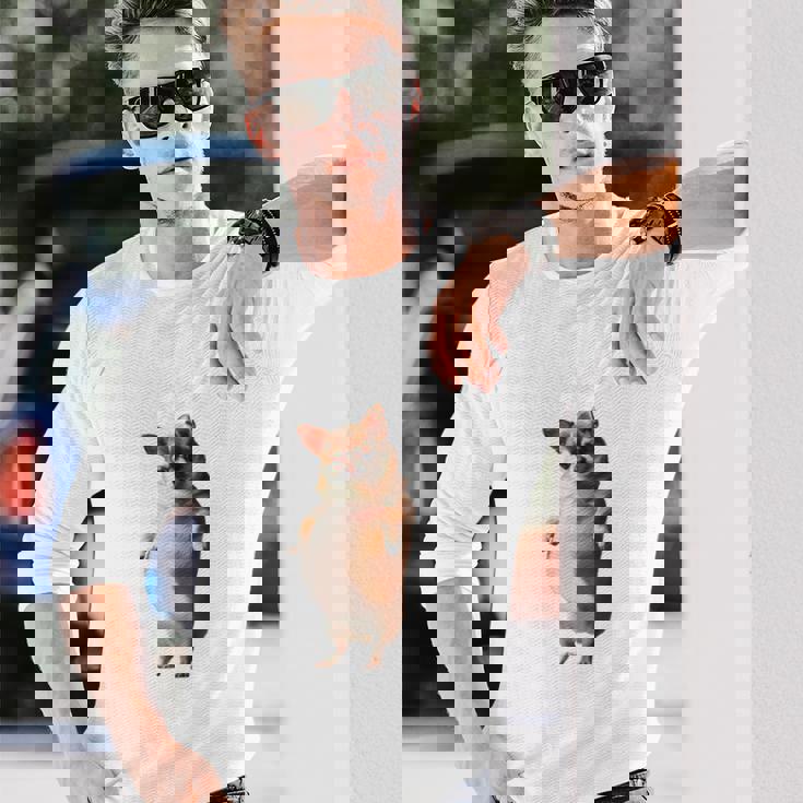 面白いtシャツ チワワ 犬 わがままボディ イヌ わんこ メンズ 犬好き グッズ おもしろ 面白い 服 ネタ 長袖tシャツ 長袖Tシャツ 彼への贈り物