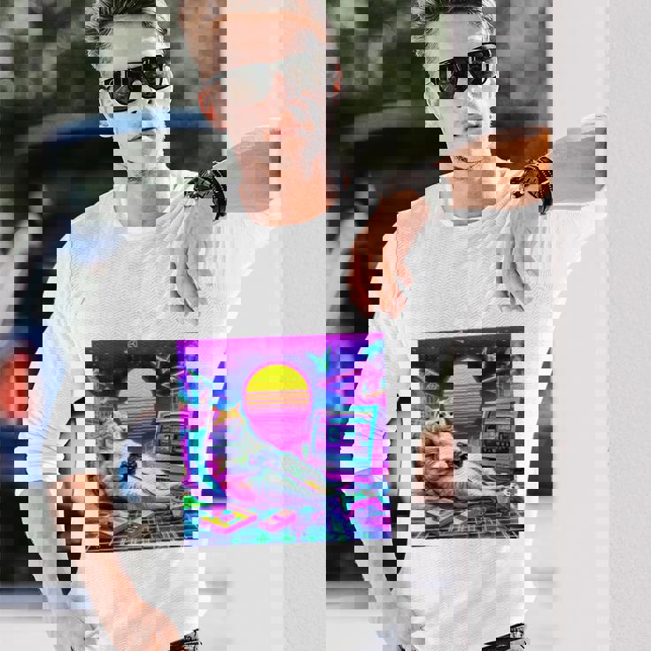 面白いtシャツ 猫 ゲーム ネコ ゲーマー メンズ 猫好き グッズ かわいい おもしろ 面白い 服 ネタ 長袖tシャツ 長袖Tシャツ 彼への贈り物