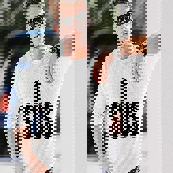 面白い不審者は面白いいたずら者は遊び心のある引用 長袖Tシャツ 彼への贈り物