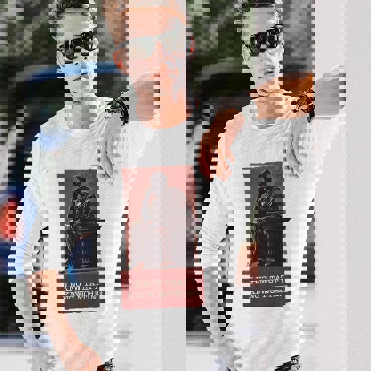 面白い哲学ギフト 哲学者のためのギリシャ語の引用 長袖tシャツ 長袖Tシャツ 彼への贈り物