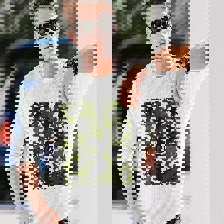 面白い猫のカモフラージュカモフラージュパターンペット猫 長袖Tシャツ 彼への贈り物