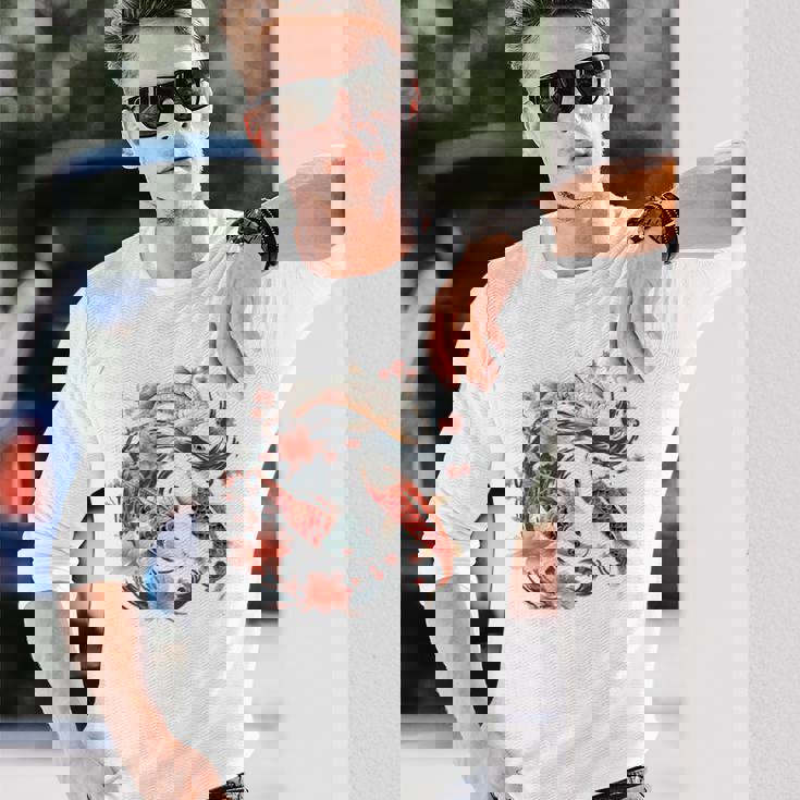 鯉 桜 長袖tシャツ 長袖Tシャツ 彼への贈り物