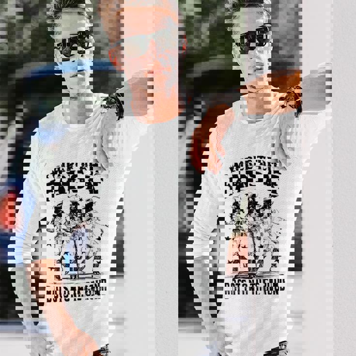 黒のカウガールウエスタンカントリーロデオライニングブーツグランド 長袖Tシャツ 彼への贈り物