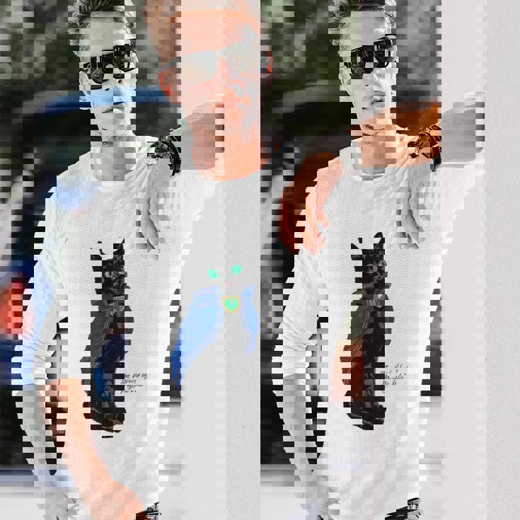 黒猫のウィズ 黒猫 長袖Tシャツ 彼への贈り物