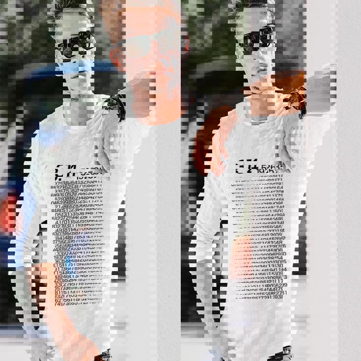 （背中側 バックプリント）314 円周率 パイ《数学》【変なtシャツ屋さん】理数系 数字 メッセージ 面白い 長袖Tシャツ 彼への贈り物