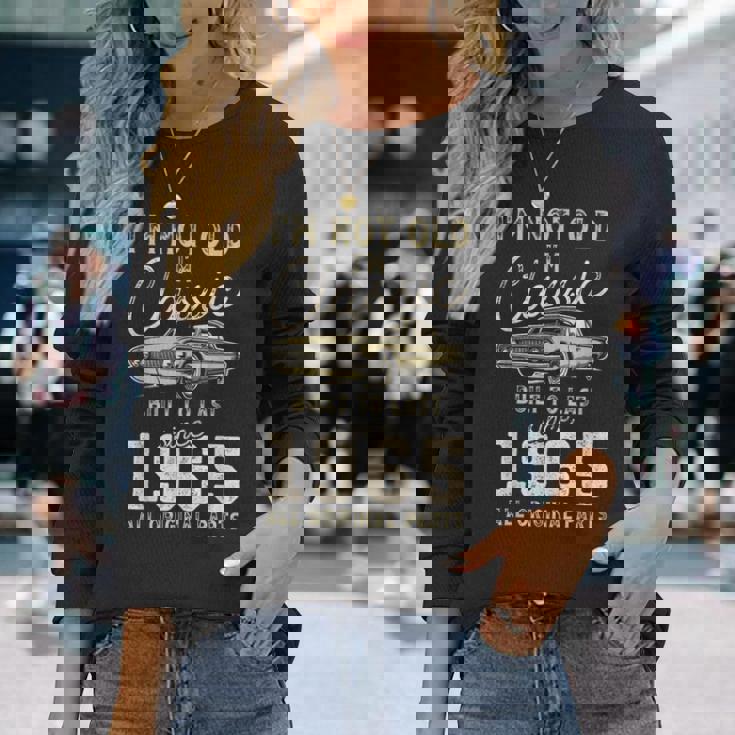 1965年生まれ、60歳の誕生日、クラシックカー 長袖Tシャツ 彼女への贈り物