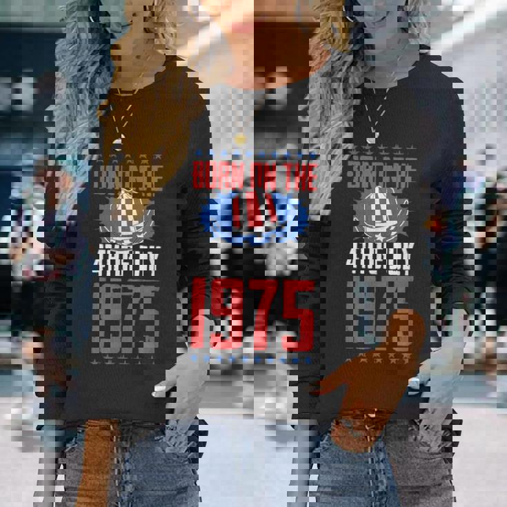1975年7月4日誕生年アメリカ誕生日パーティーに生まれる 長袖Tシャツ 彼女への贈り物