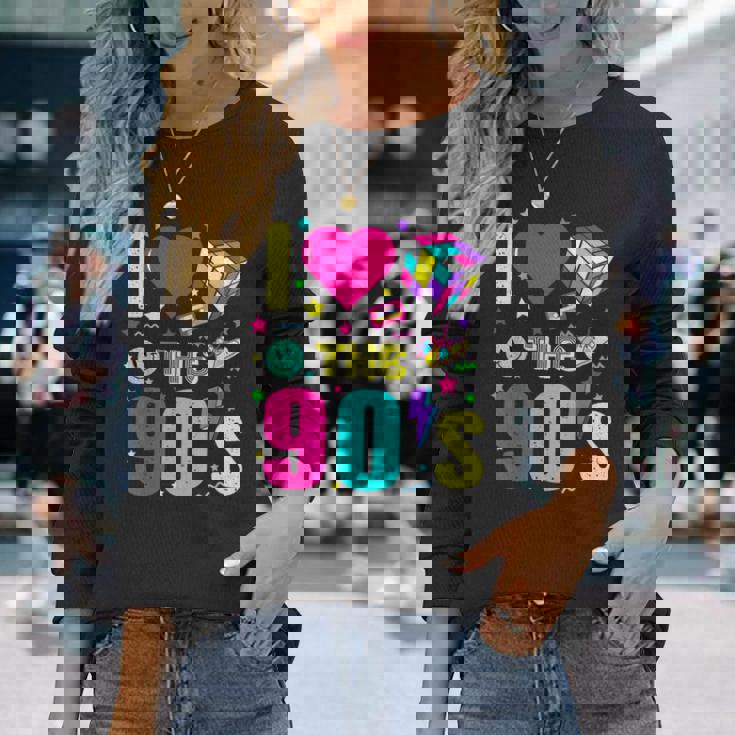 1990'S 90S Retro I Heart The Nineties Costume Party 長袖Tシャツ 彼女への贈り物