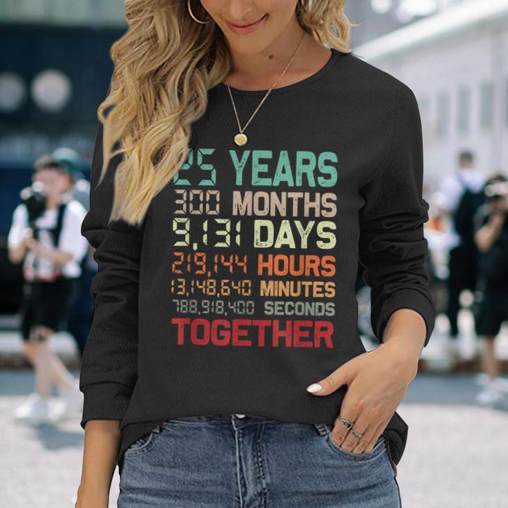 25 Años Juntos Pareja 25 Aniversario De Boda Camiseta de manga larga Regalos para ella