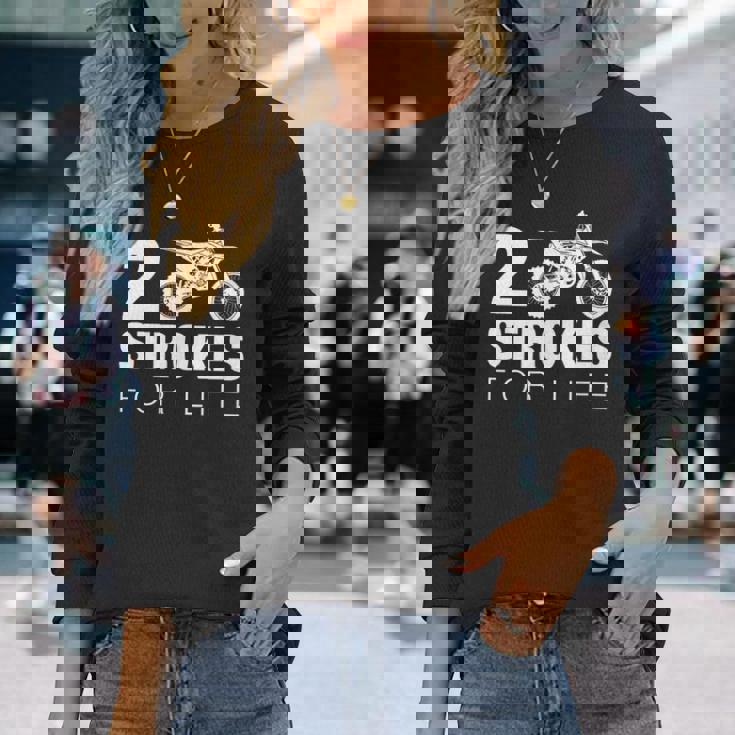 2ストロークフォーライフ モトクロス ダートバイク 長袖Tシャツ 彼女への贈り物