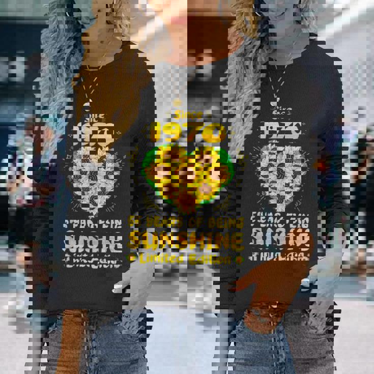 55歳の誕生日 サンシャイン55年 ひまわり好き 1970年生まれ 長袖Tシャツ 彼女への贈り物