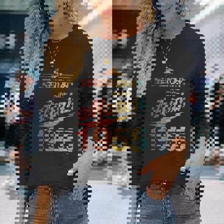 70Th Birthday 1955年3月生まれ 70歳 ヴィンテージ 長袖Tシャツ 彼女への贈り物